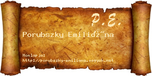 Porubszky Emiliána névjegykártya